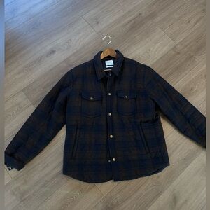 Billy Reid Plaid Black and Brown Jacket